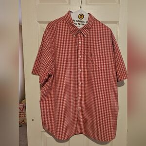 Arrow Red White Checkered Casual Button Down Shirt Sz XXL